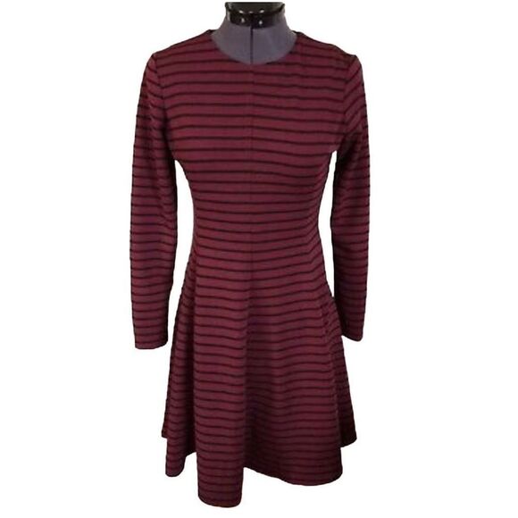 NWOT Hutch Maroon and Black Striped Dress - Picture 1 of 7